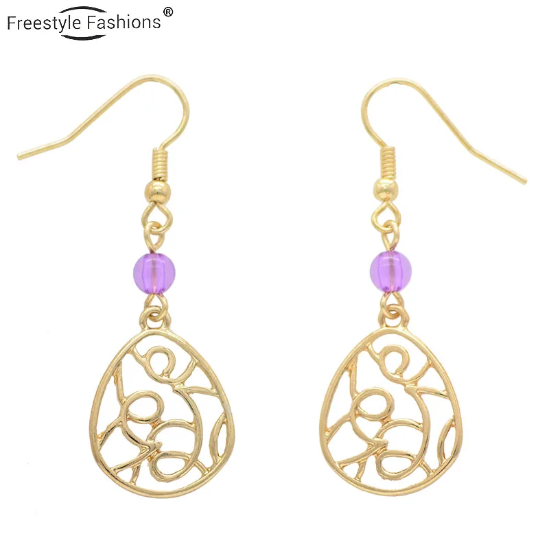 Модные Классические круглые акриловые серьги из цинкового сплава для