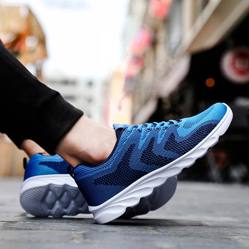 

Hot Sell Summer Men's Running Shoes Explosive Breathable Flying Woven Casual Shoes Tide Shoes High Quality Cushioning Sneakers