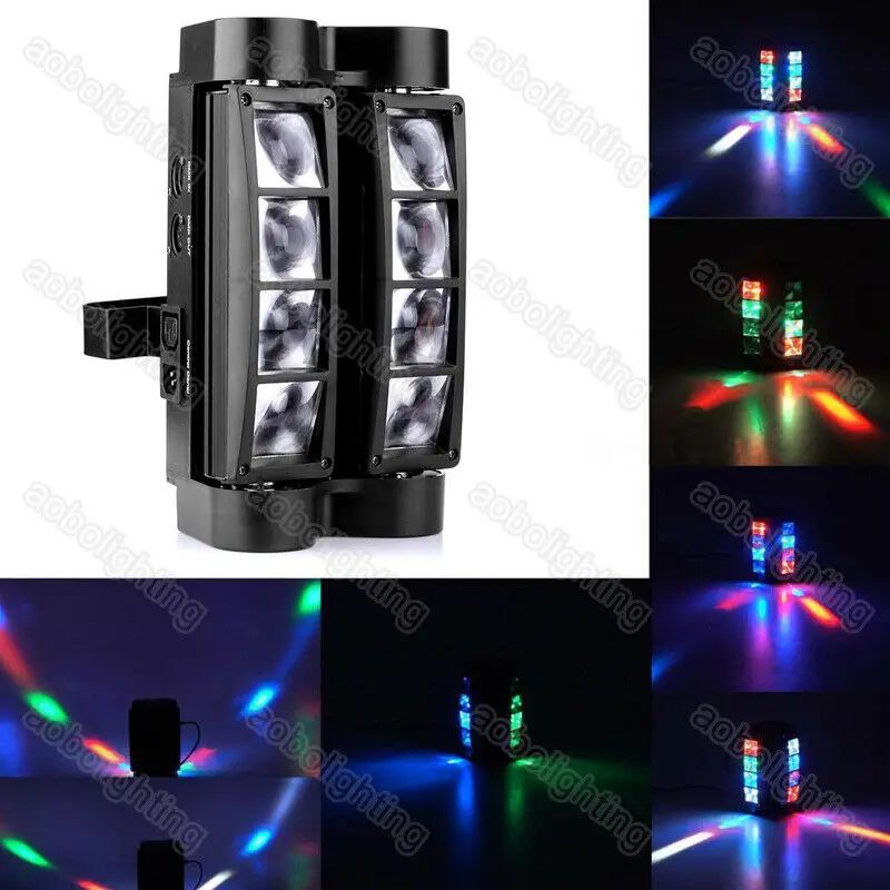 

8 LED 3W RGBW LED Spider Light Moving Head DJ Stage Lighting Disco Party Stage Light Beam
