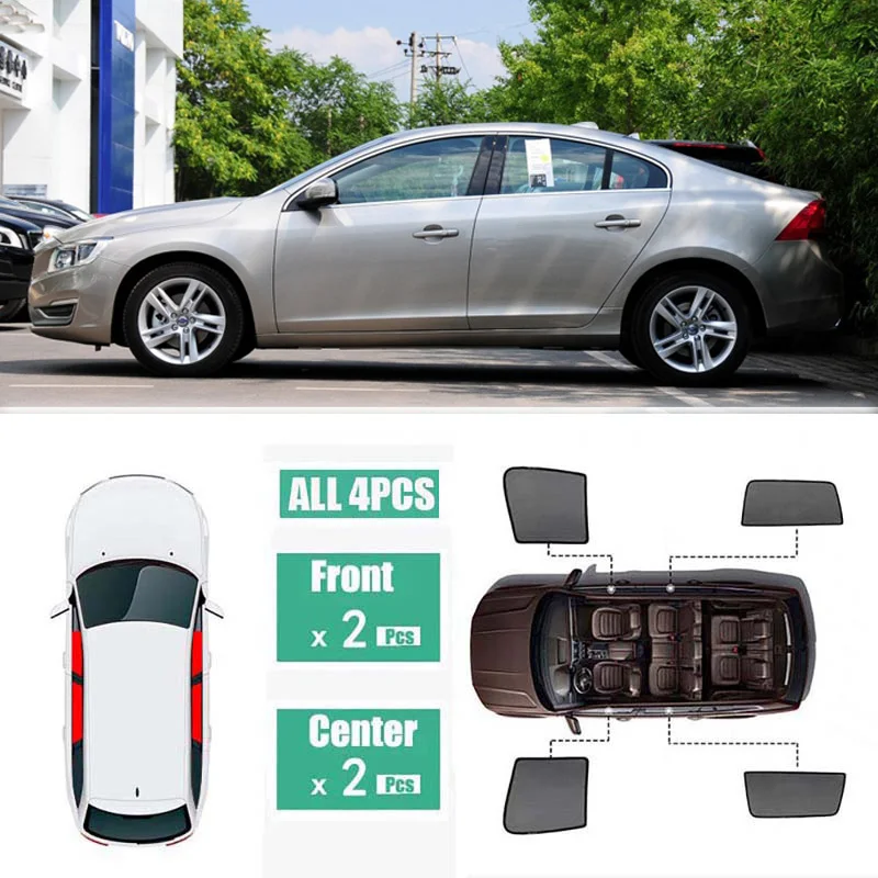 

Side Windows Magnetic Sun Shade UV Protection Ray Blocking Mesh Visor Fit For Volvo S60 2014-2018