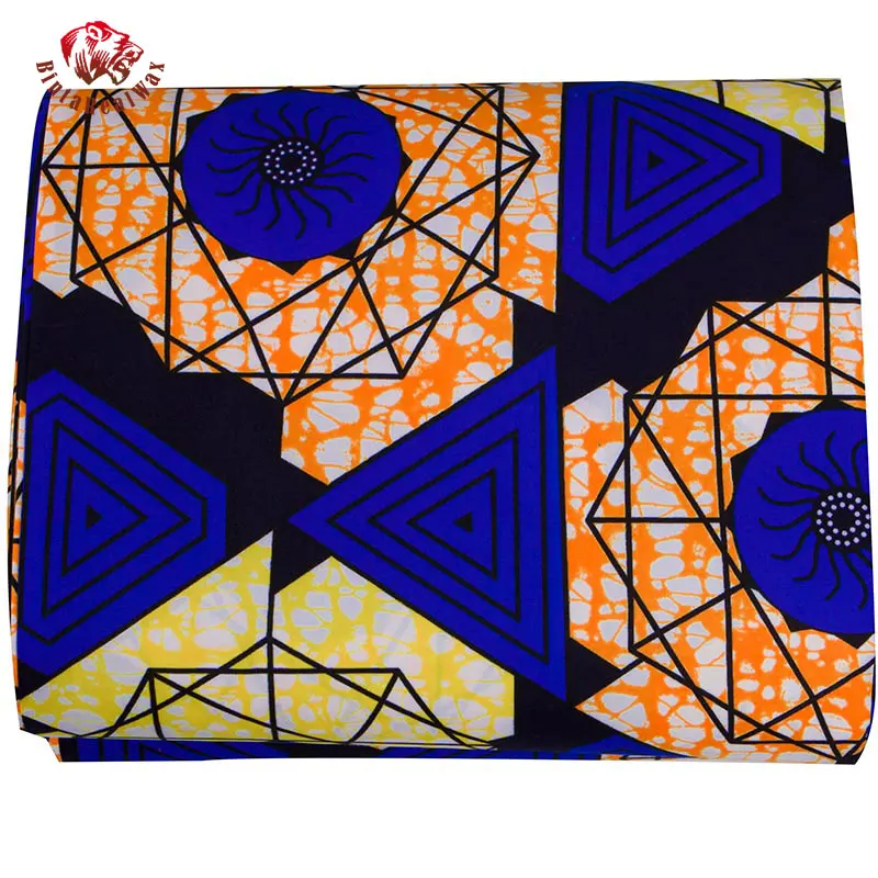 

6 Yards/lot African Fabric Blue Background Ankara Polyester Farbic For Sewing Wax Print Fabric by the Yard Designer FP6407