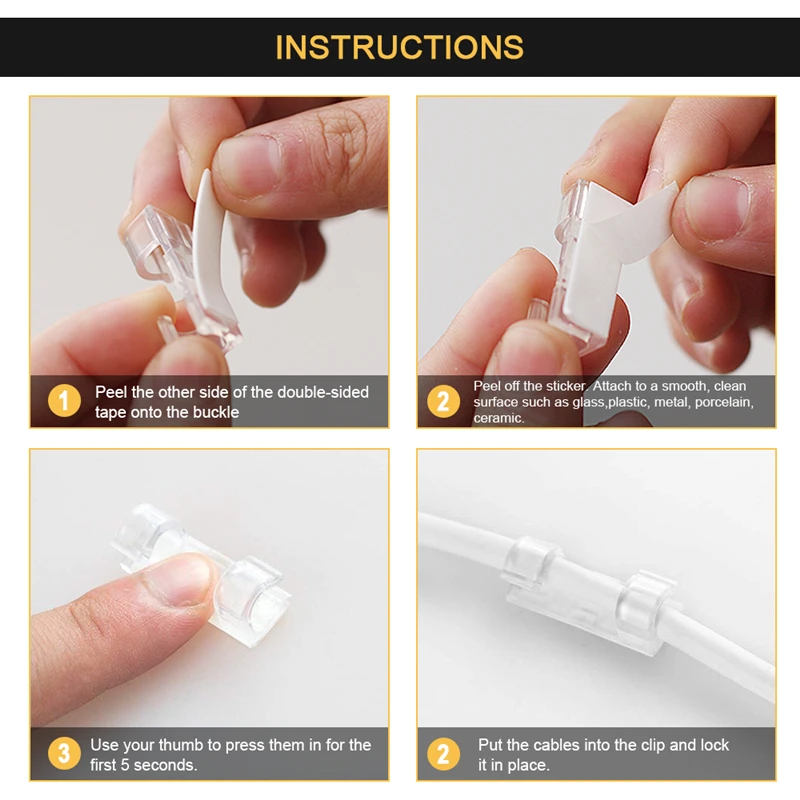 20/5 шт. самоклеящиеся зажимы для кабелей | Электроника