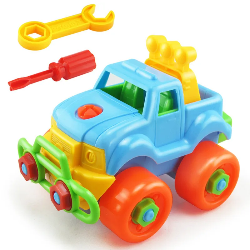 Early Learning Education Toys For Children Disassembly Car Cartoon Animal Assembled Blocks Sets Screwdriver Hex Nut Building Toy | Игрушки и