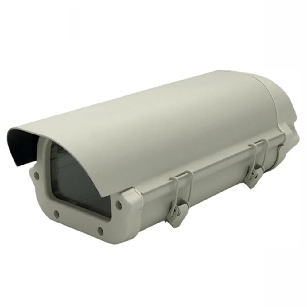

CCTV Camera Housing Box Waterproof IP66 Outdoor Aluminium Alloy Surveillance Camera Shield Case with Clean Windshield & Two Lock