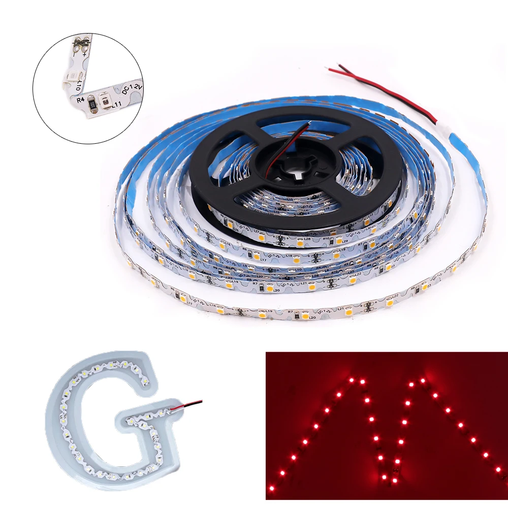 5 м 2835 12 В светодиодный светильник в форме буквы S складная Гибкая 60LED/M 300 пикселей