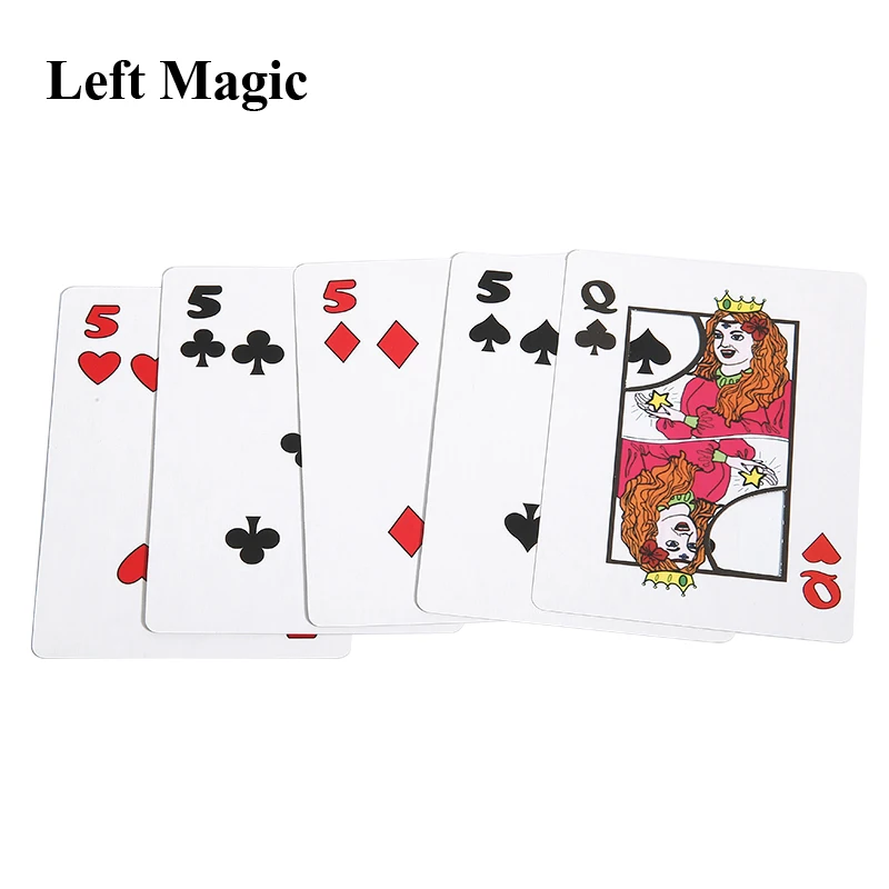 Волшебные трюки Queen Conjuring от Q до 5 магии крупным планом карты сцены магический