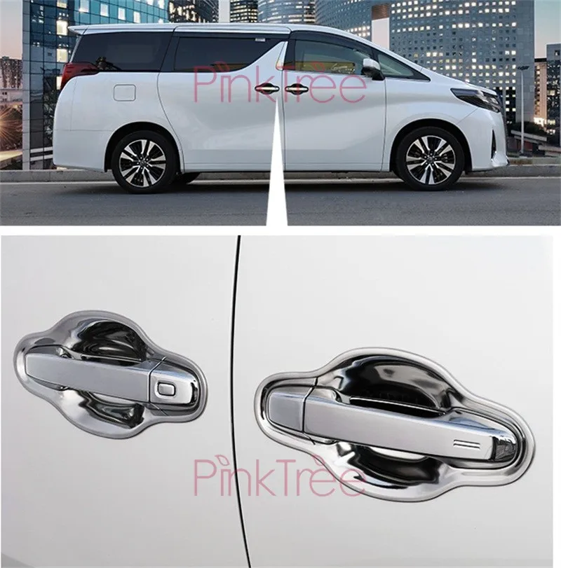 Хромированная дверная ручка Чаша вставка Накладка для Toyota Alphard VELLFIRE 30 2016 2017 2018