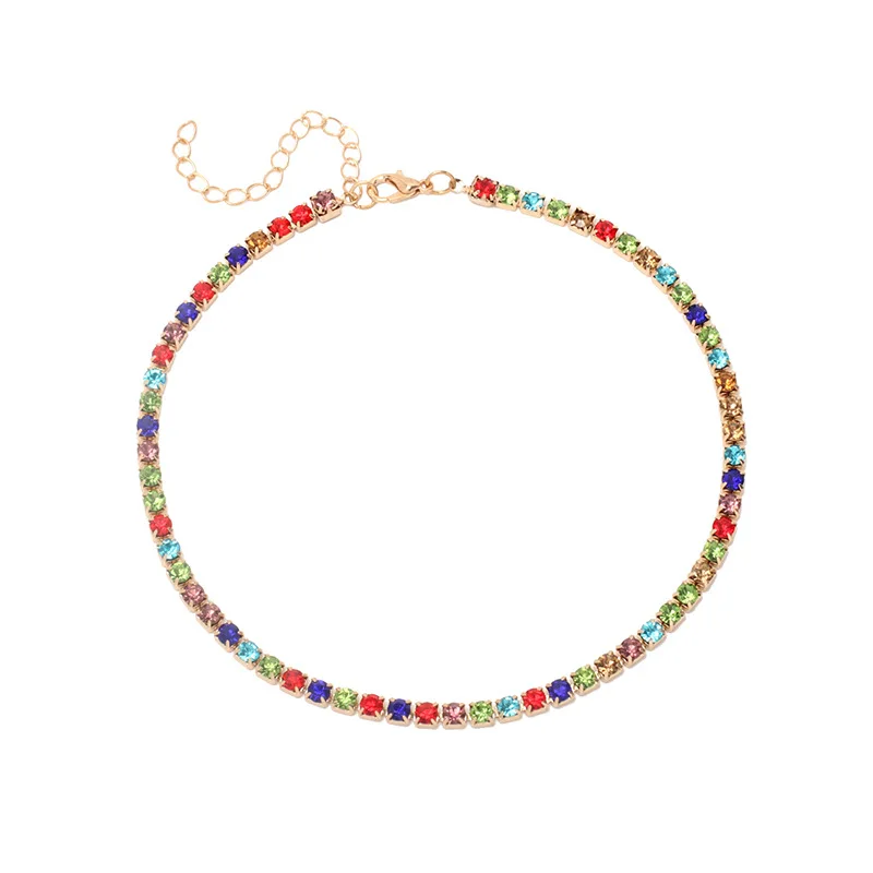 Простое короткое ожерелье с розовыми хрустальными бусинами женская бижутерия