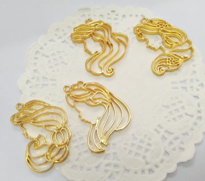 5 шт./лот подвеска в металлической оправе с подвеской виде головы и платья