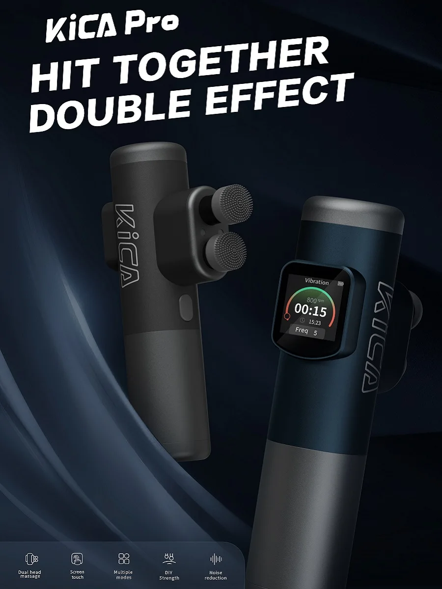 

KiCA Pro Double Head Massage Gun Electric Muscle Gun Multifunction Body Massager Smart Fascia Massager for Fitness Pain Relief