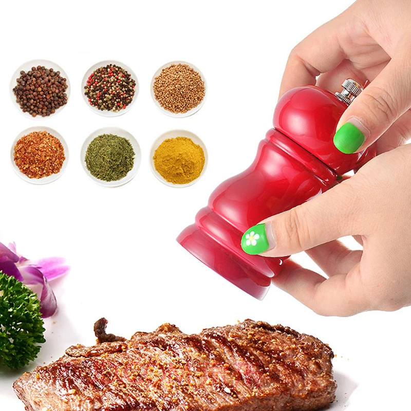 

Classical Oak Wood Pepper Spice Mill Grinder Set Handheld Seasoning Mills Grinder Ceramic Grinding Core BBQ Tools Set