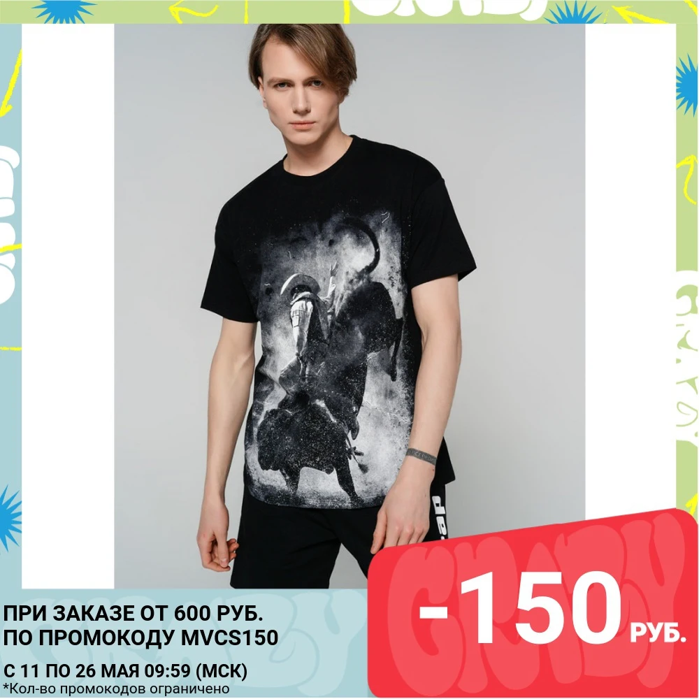 Футболка с коротким рукавом ТВОЕ мужская FASHION черный