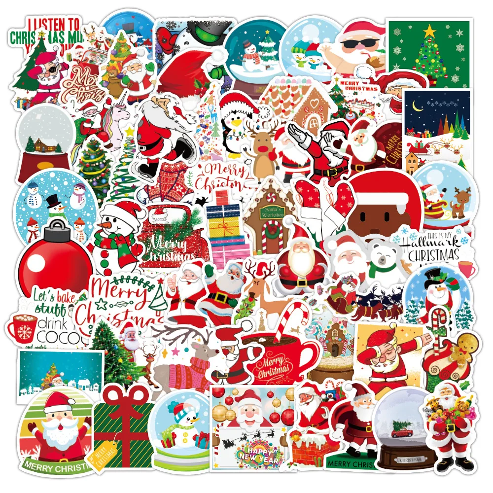 

10/30/50/100PCS Christmas Sticker Laptop DIY Fridge Guitar Luggage Skateboard Waterproof Graffiti Cartoon Sticker Decals Kid Toy