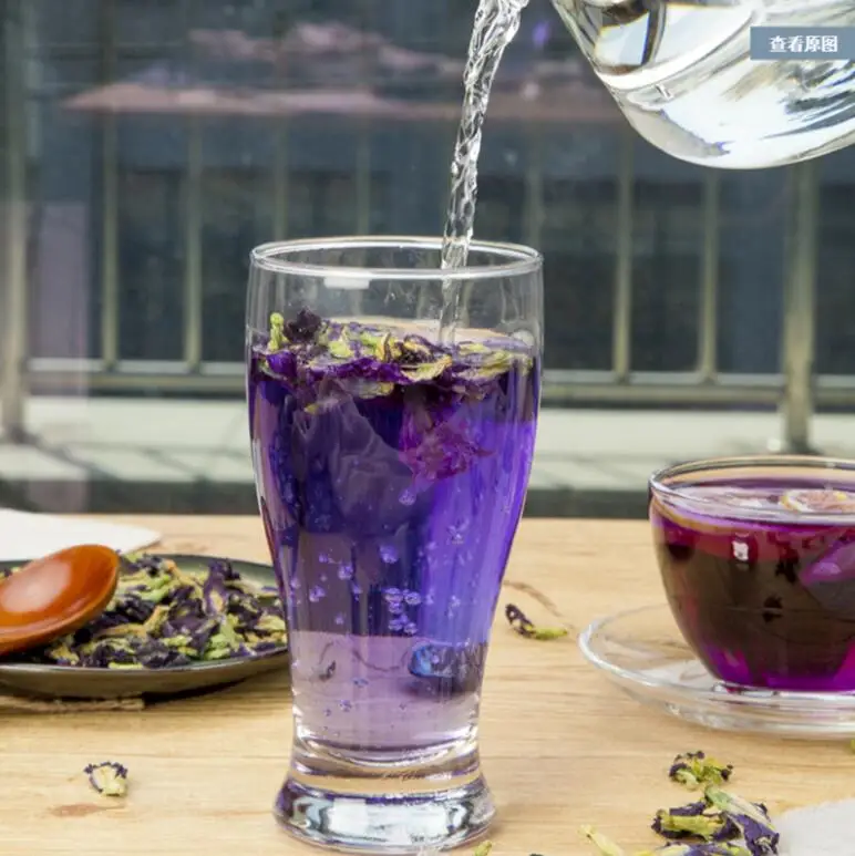 

2021 натуральный синий чай в виде бабочки, сушеный цветок гороха Clitoria Kordofan, травяной органический чай для девочек и женщин, подарок, свадебное ...