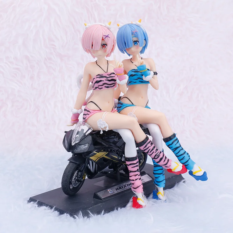 

Экшн-фигурка Rem Ram kawaii girl из японского аниме 16 см, Леопардовый цвет Rem, Коллекционная модель из ПВХ, рождественские игрушки