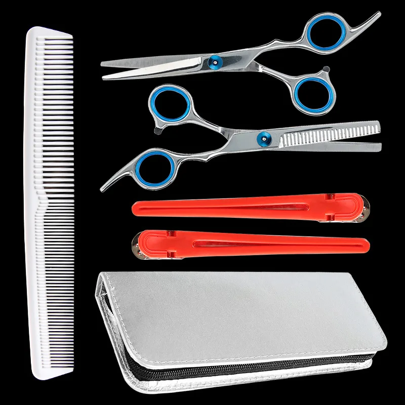 

Hair Salon And Haircut Portable Comb Clip Scissors Kit Six-Piece Set Barbershop Use