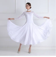 white standard ballroom dance dress for women simple elegant competition ballroom dancing skirt ladys waltz dance dresses
