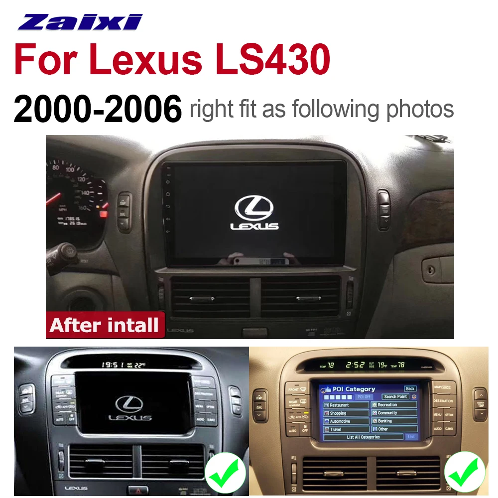 ZaiXi Android автомобильный мультимедийный GPS аудио Радио стерео для Lexus LS LS430 2000 ~ 2016