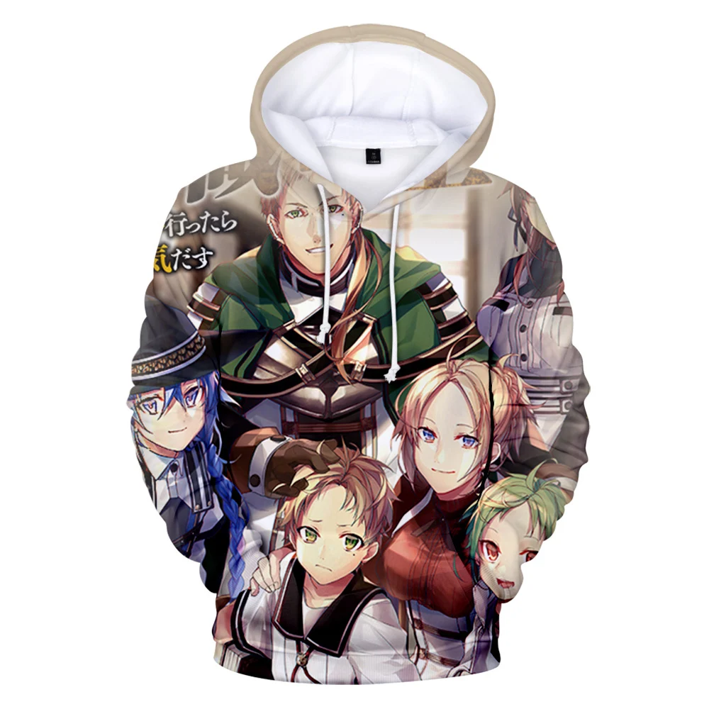 

Толстовка с капюшоном Mushoku Tensei, 3D свитшот с длинным рукавом, женский и мужской спортивный костюм, аниме одежда большого размера в стиле Харад...