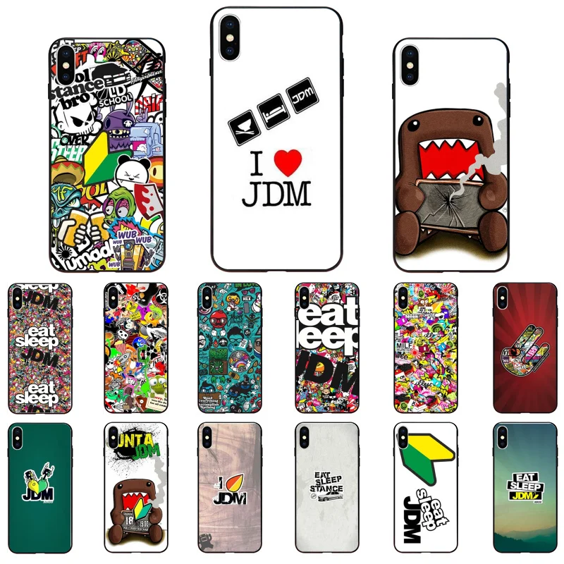 

Sticker Bomb Eat Sleep JDM for iphone 13 12 11 Pro Max Case For iPhone XS MAX X XR SE2 8 7 Plus