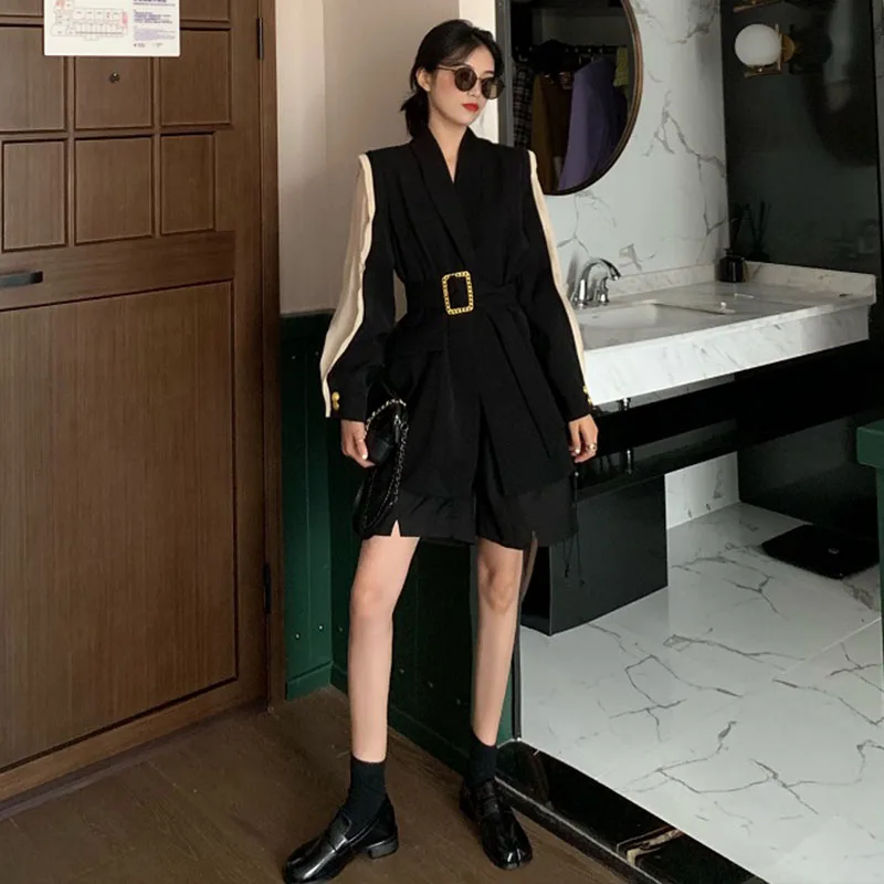 Женское однобортное платье-кардиган элегантное профессиональное платье-мини с