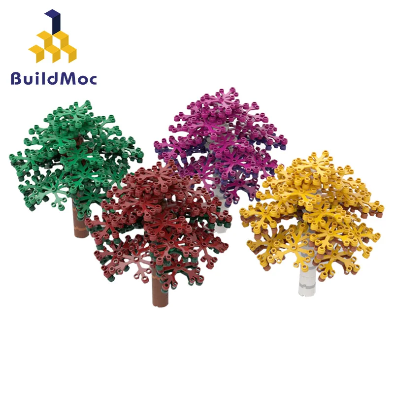 

Buildmoc Colorful Tree Green Bush Home Plants DIY Branch Petals Garden Building Blocks City View Toys Bricks Christmas Gift