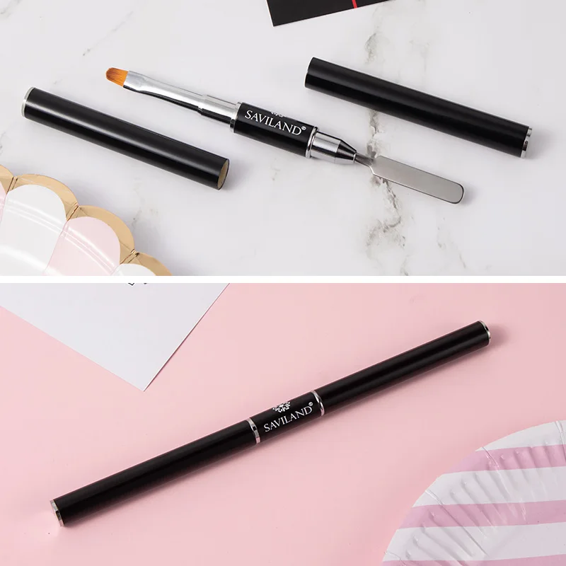 Кисточка для ногтей SAVILAND 2 в 1 двойная ручка УФ гель акриловые наконечники быстрый