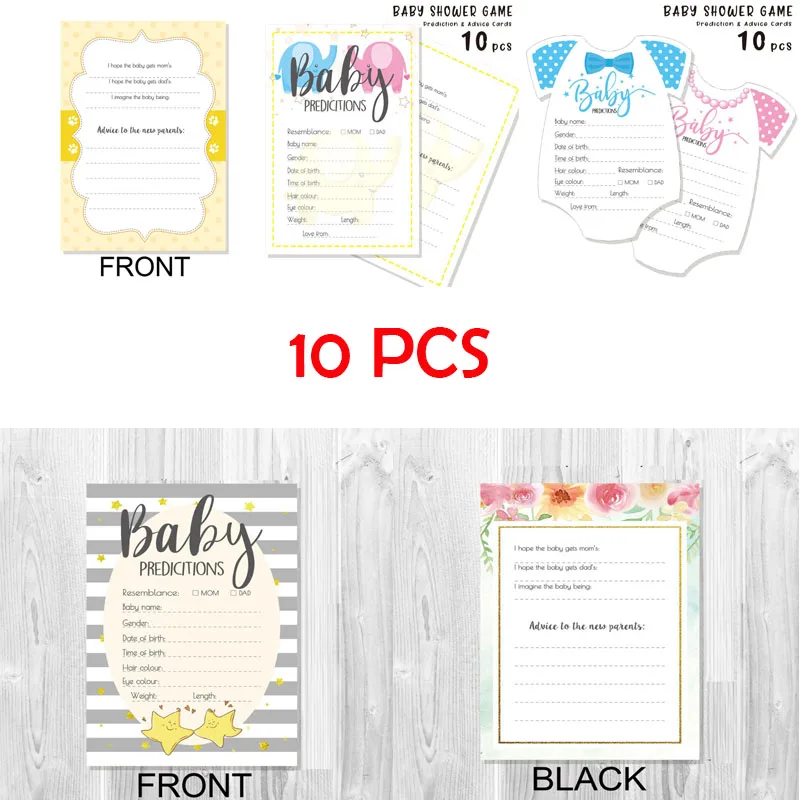 

10 Pack Advice and Prediction Cards for Baby Shower Game Parent Message Advice Book Fun Gender Neutral Shower Party