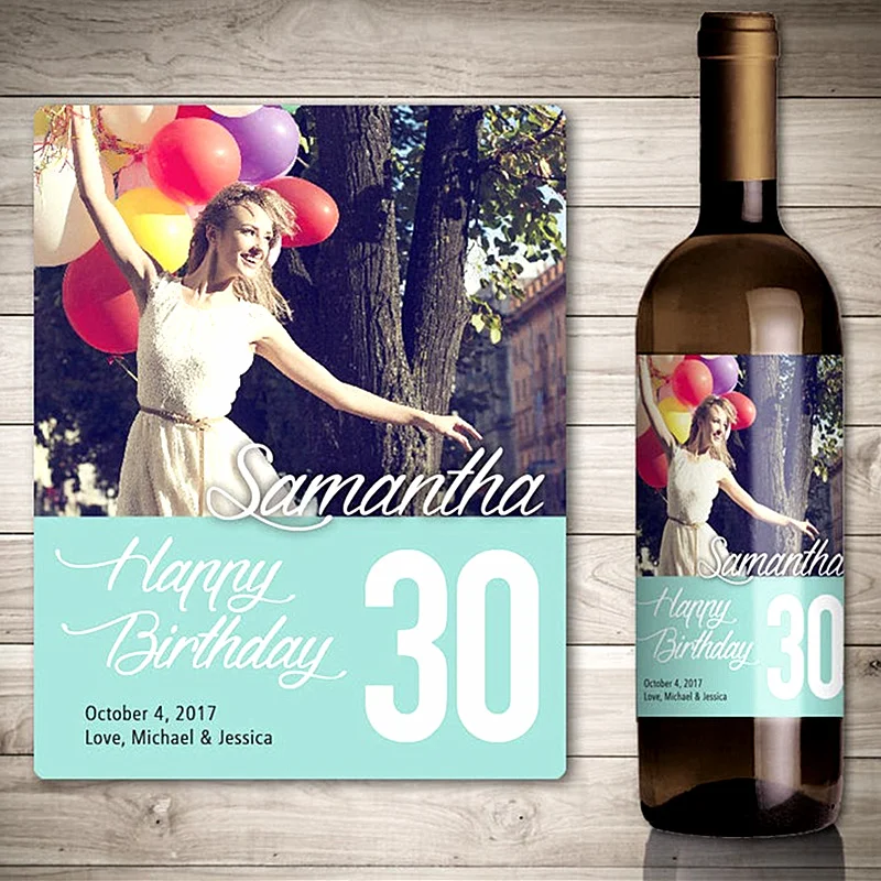 

Винная этикетка на день рождения, индивидуальная наклейка, специальный подарок на день рождения, с именем и датой, любовь навсегда