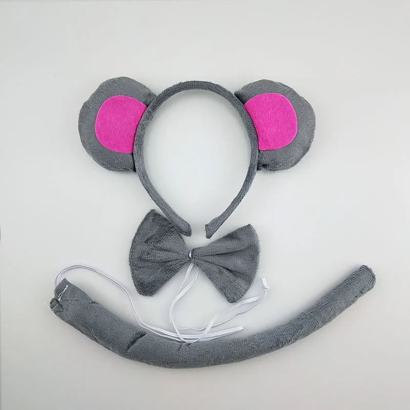 Детская серая крыса с рисунком Микки Маус повязка галстук бабочку Хвост 3