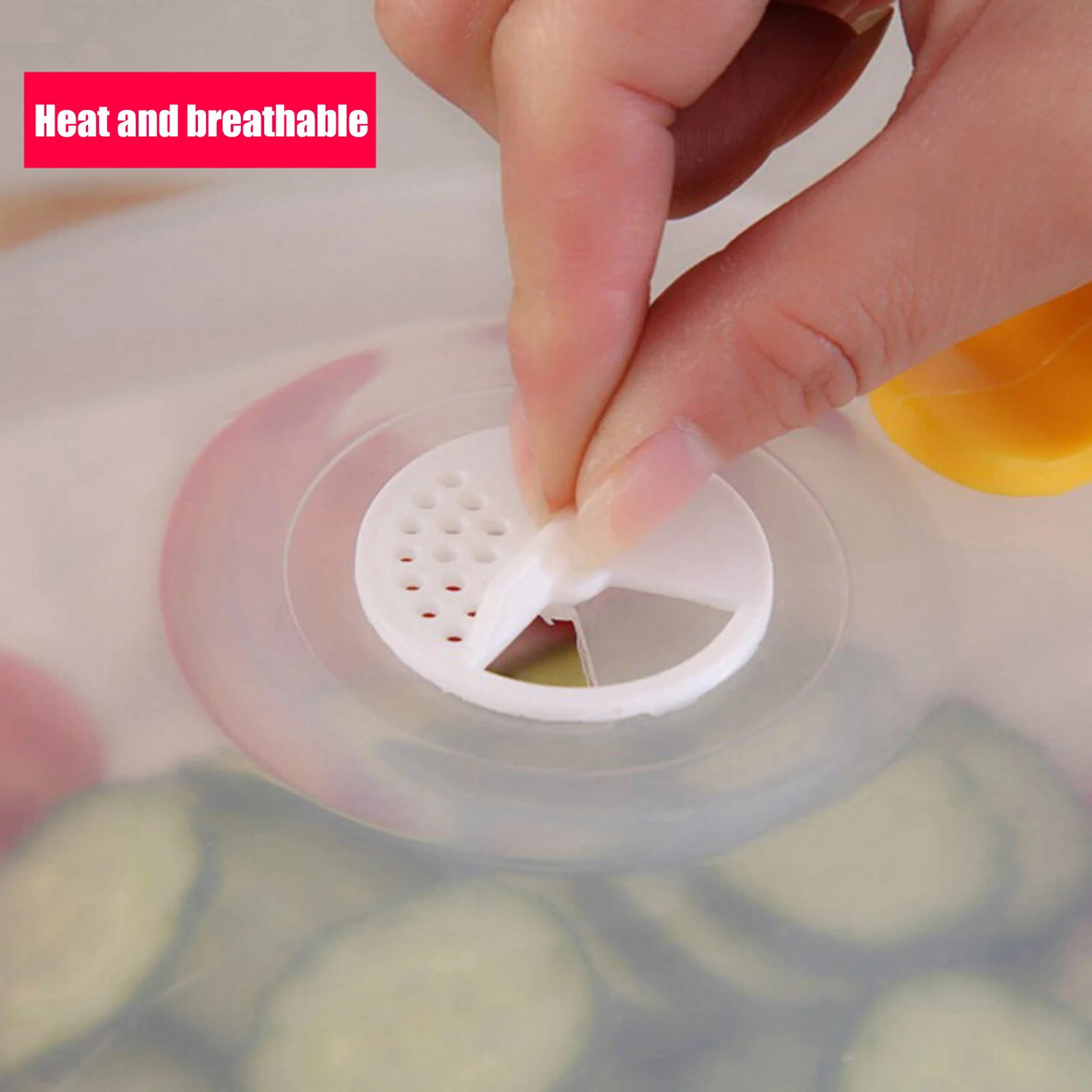 

'The Best' Transparent Microwave Cover with Rotatable Vent and Anti-scalding Handle High Temperature Resistance Kitchen Tool 889