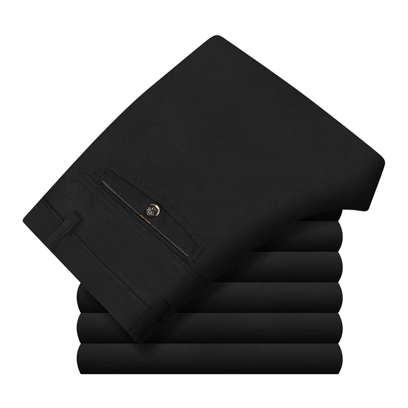 Suit Pants For Men Thick Formal Business Male Baggy Straight Streetwear Stretch Long Trousers Warm Casual Classic Mens |