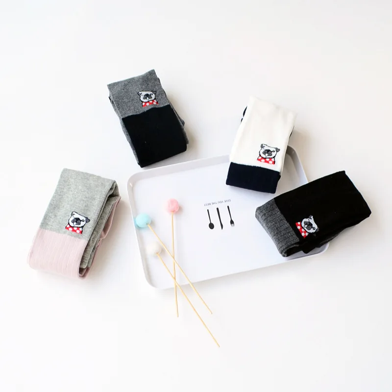 Новые осенние детские колготки в Корейском стиле с рисунком медведя Колготки для