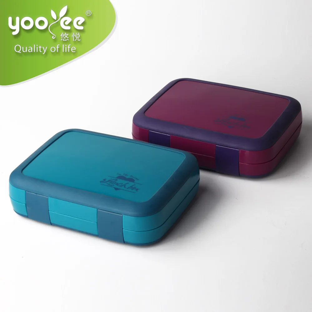 Ланч бокс для детей с четырьмя отделениями фруктовый пищевой контейнер