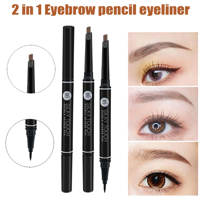 Горячий двойной карандаш для бровей жидкий глаз Водонепроницаемый стойкий