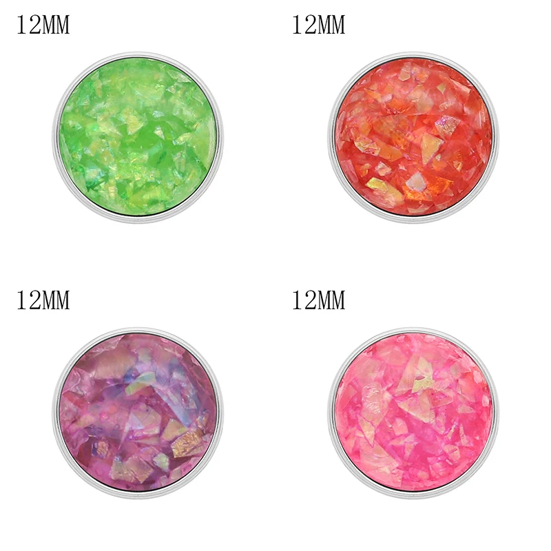

Resin 12mm Metal snap button DIY jewelry KS2049