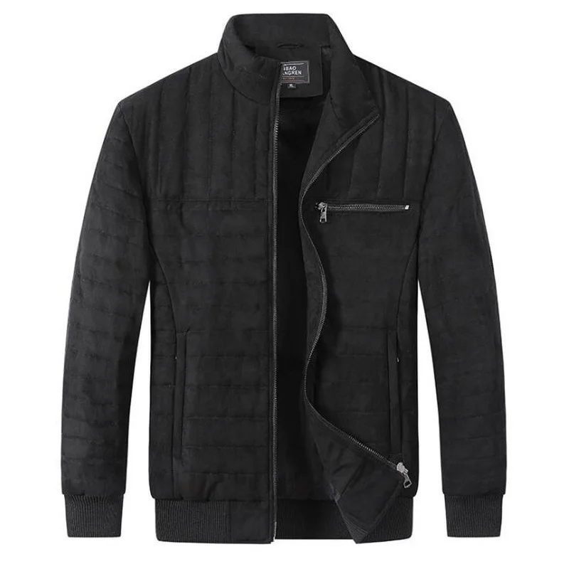 Mens Winter Jackets  Coats Outerwear Plaid Stand Collar Bomber Jacket Men's Windbreaker Thick Warm Male Parkas