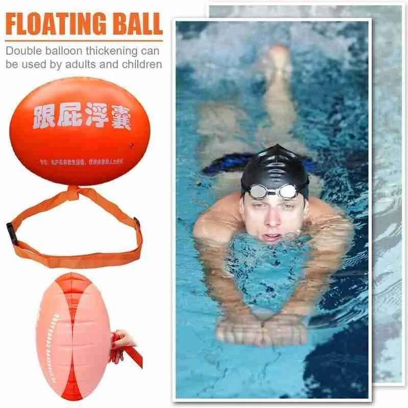 

1pc PVC Swimming Buoy Safety Thickened Double Airbags Tow Float Inflatable Flotation Dry Bag Diving Safety Signal Air Drying Bag