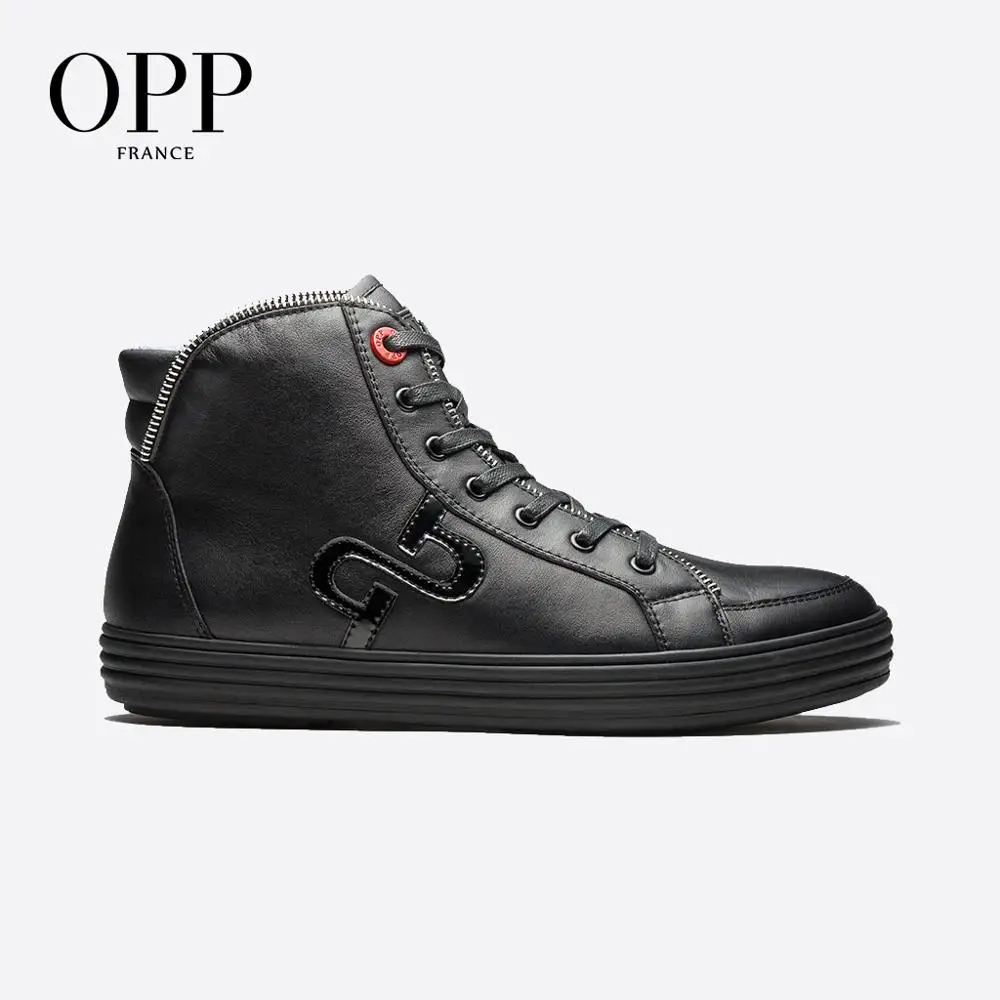 OPP/мужские ботинки Мужская обувь из натуральной кожи на молнии Зимние в