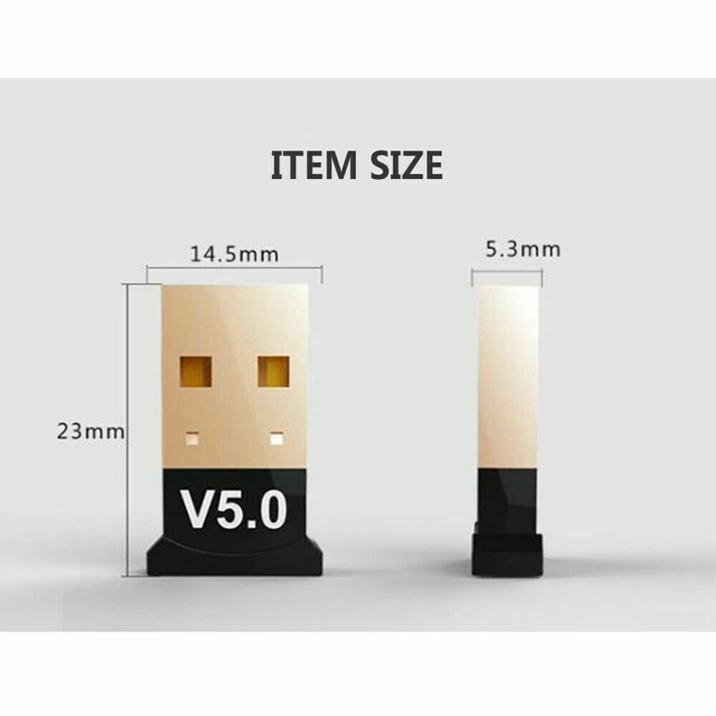 

USB Bluetooth 5.0 Adapter Wireless Dongle Stereo Receiver o Sender for PC Computer Laptop Earphone TV Transmitter