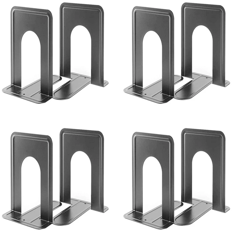 Metal Heavy Duty Bookends-Nonskid Bookends Pack for Bookshelves Stopper Movies CDs Video Books Magazines Organizer