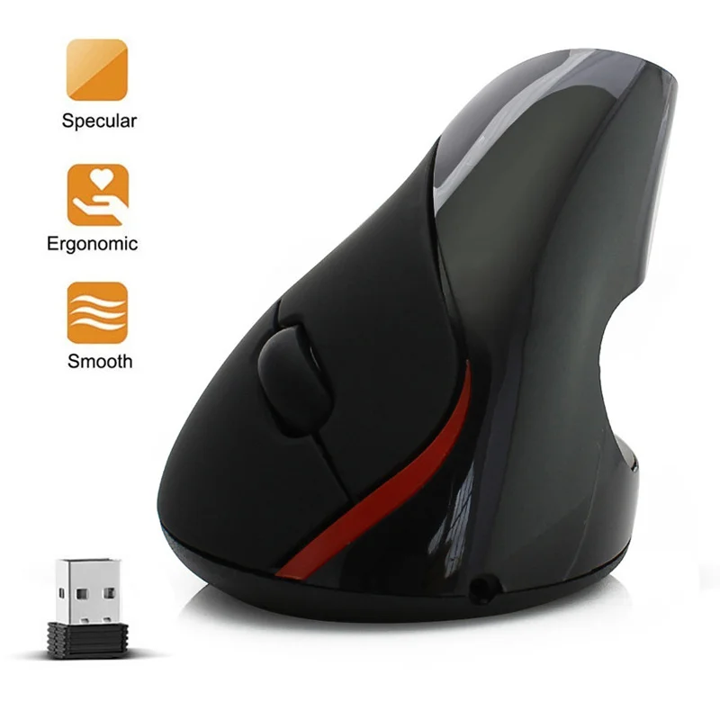 

Мышь компьютерная беспроводная Вертикальная, 2,4 ГГц, USB, 1600DPI