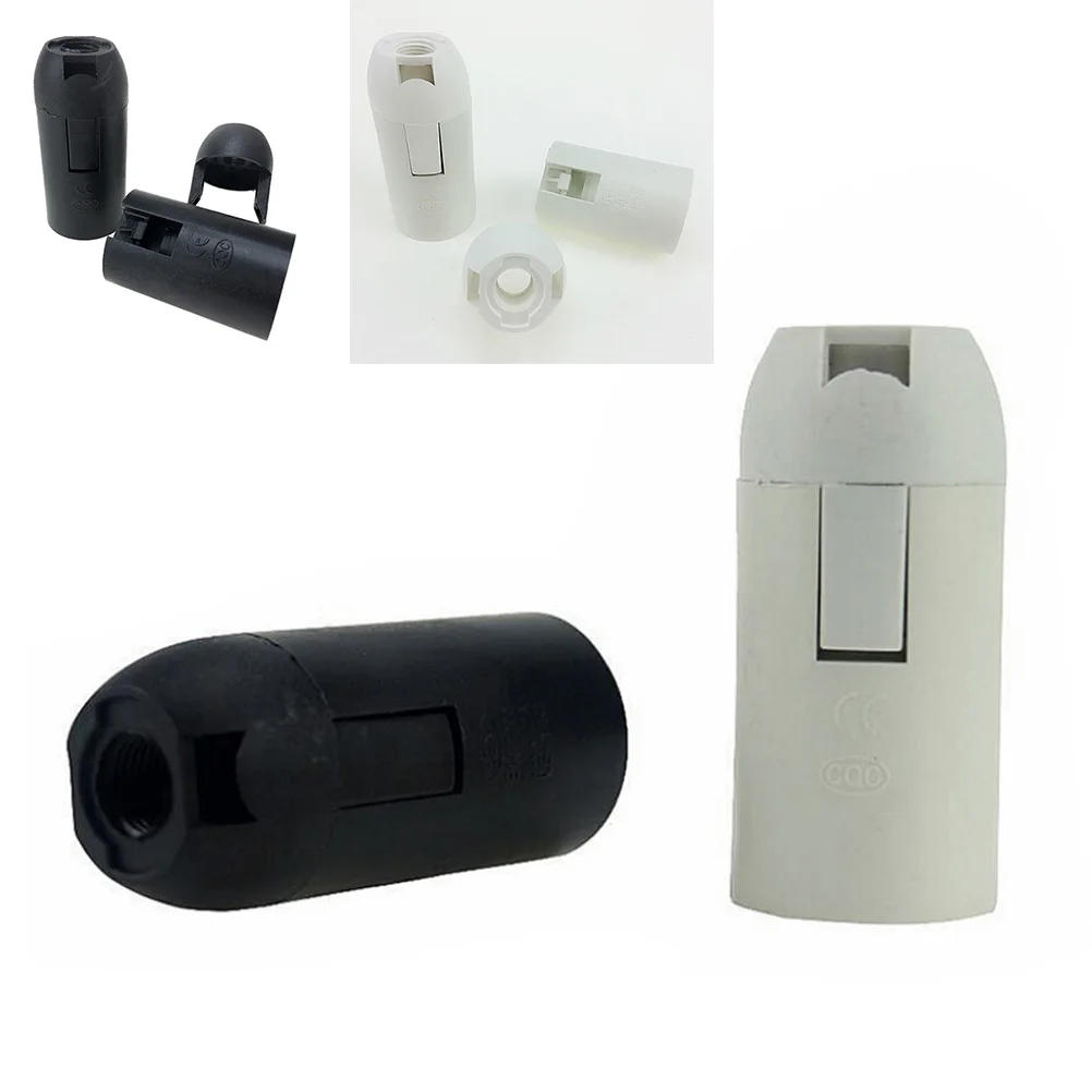 

1PCS Small Screw E14 Plastic Socket Light Bulb Lamp Light Holder White Black Color Available