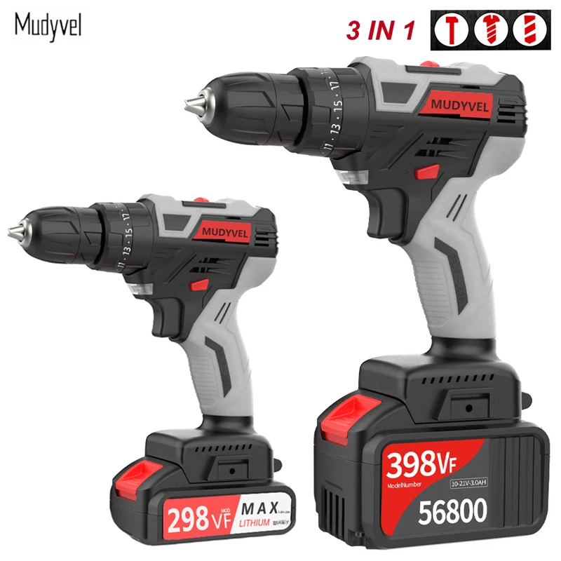 

Rotary Tool 21V Cordless Screwdriver Brushless Motor Power Tools Two-Speed 120N/m High Power Impact Electric Drill