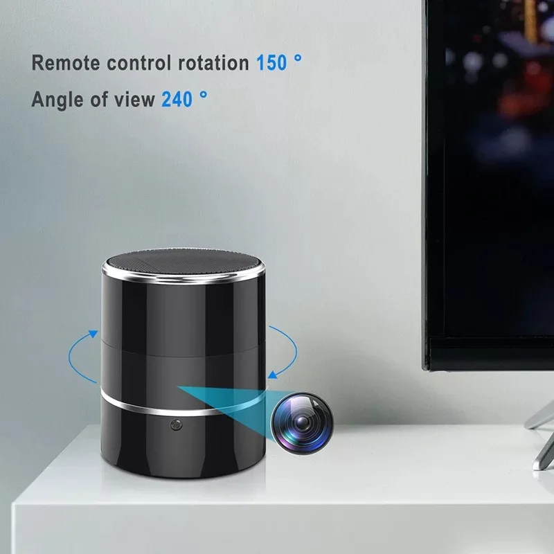 Mini Wifi Camera 1080P Rotating Audio Video Recorder Wireless Portable Smart Bluetooth Music Speaker | Электроника