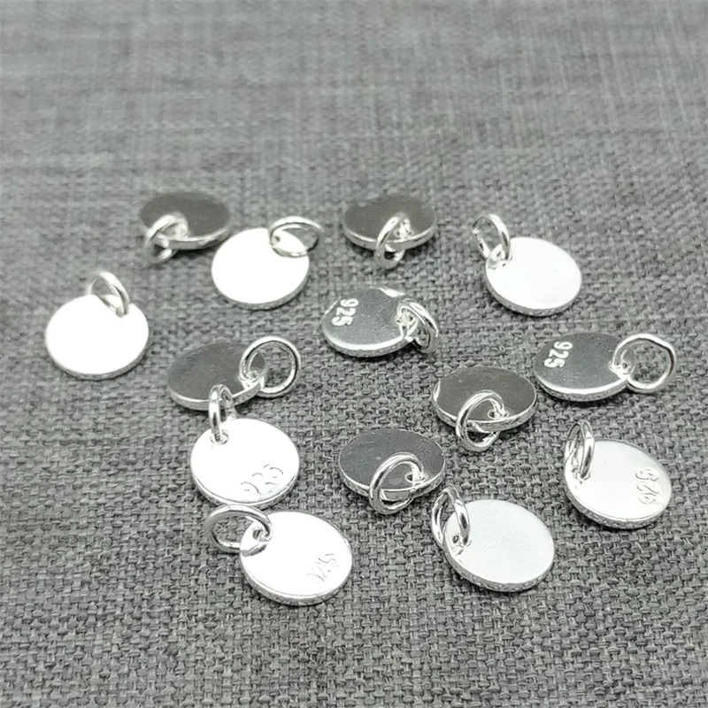 Маленькие круглые шармы из стерлингового серебра 925 пробы с кольцом для