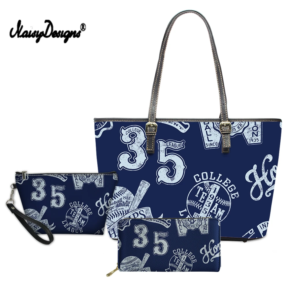 

Женская кожаная сумка с Бейсбольным принтом, 3 шт./компл.