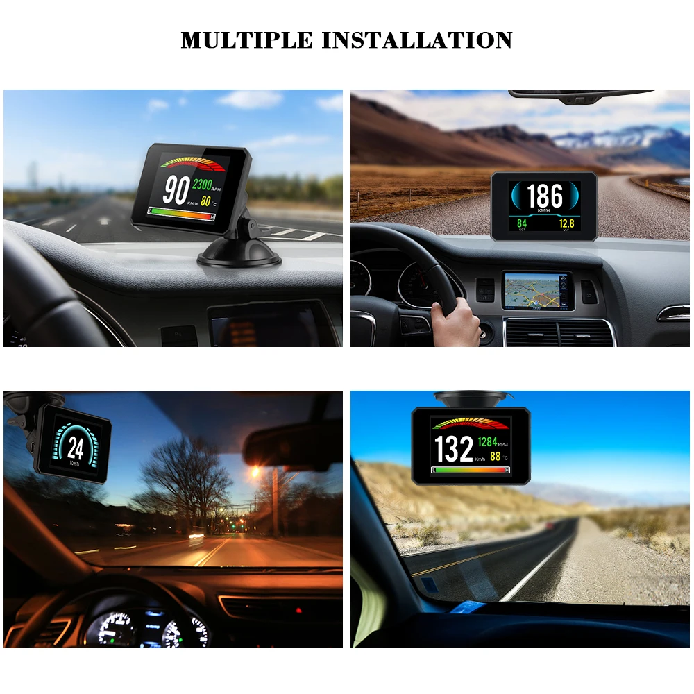 P16 OBD2 Hud вверх ногами HD TFT автомобиль скорость лобового стекла проектор Head Up