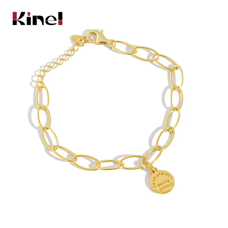 Женский Круглый браслет из серебра 925 пробы с буквами английского алфавита |