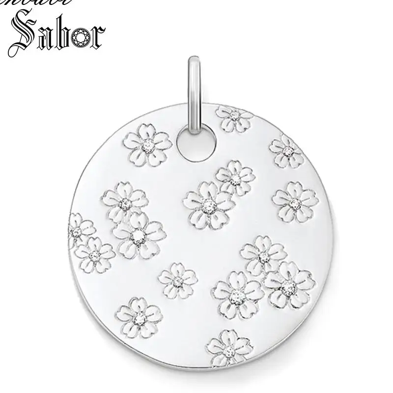 Женское колье с подвеской в виде цветка серебристого цвета|Подвески| |